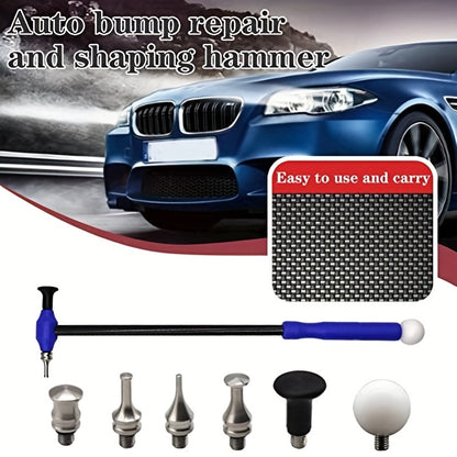 Titanium alloy tapper hammer with carbon fiber handle for car dent repair.