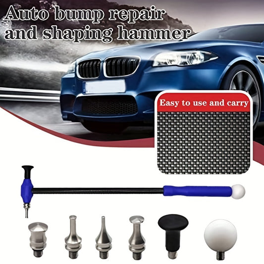 Titanium alloy tapper hammer with carbon fiber handle for car dent repair.