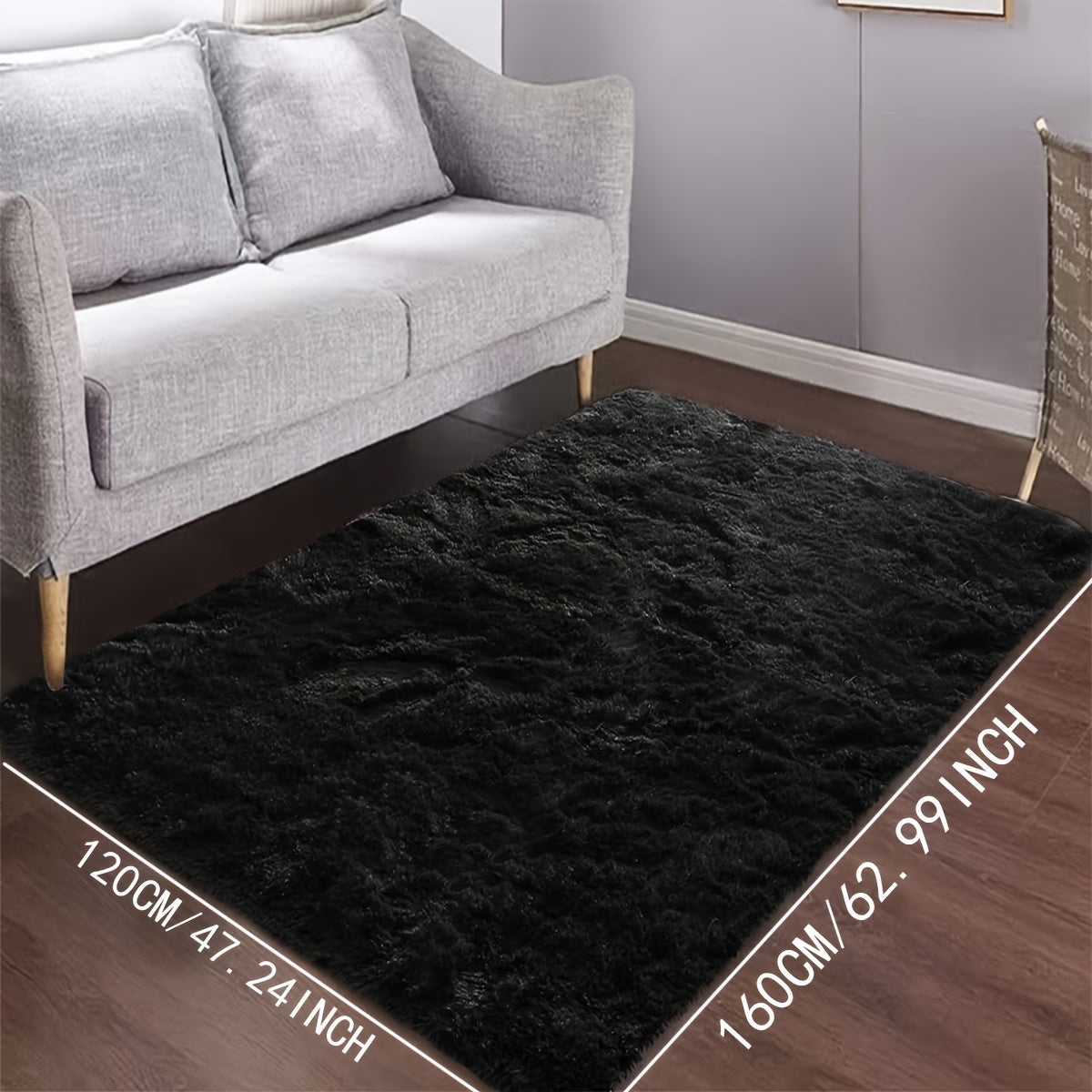 One piece of a shaggy rug, a fluffy floor mat, a simple plush area rug, a round soft area rug mat, a comfortable household carpet, perfect for your living room.