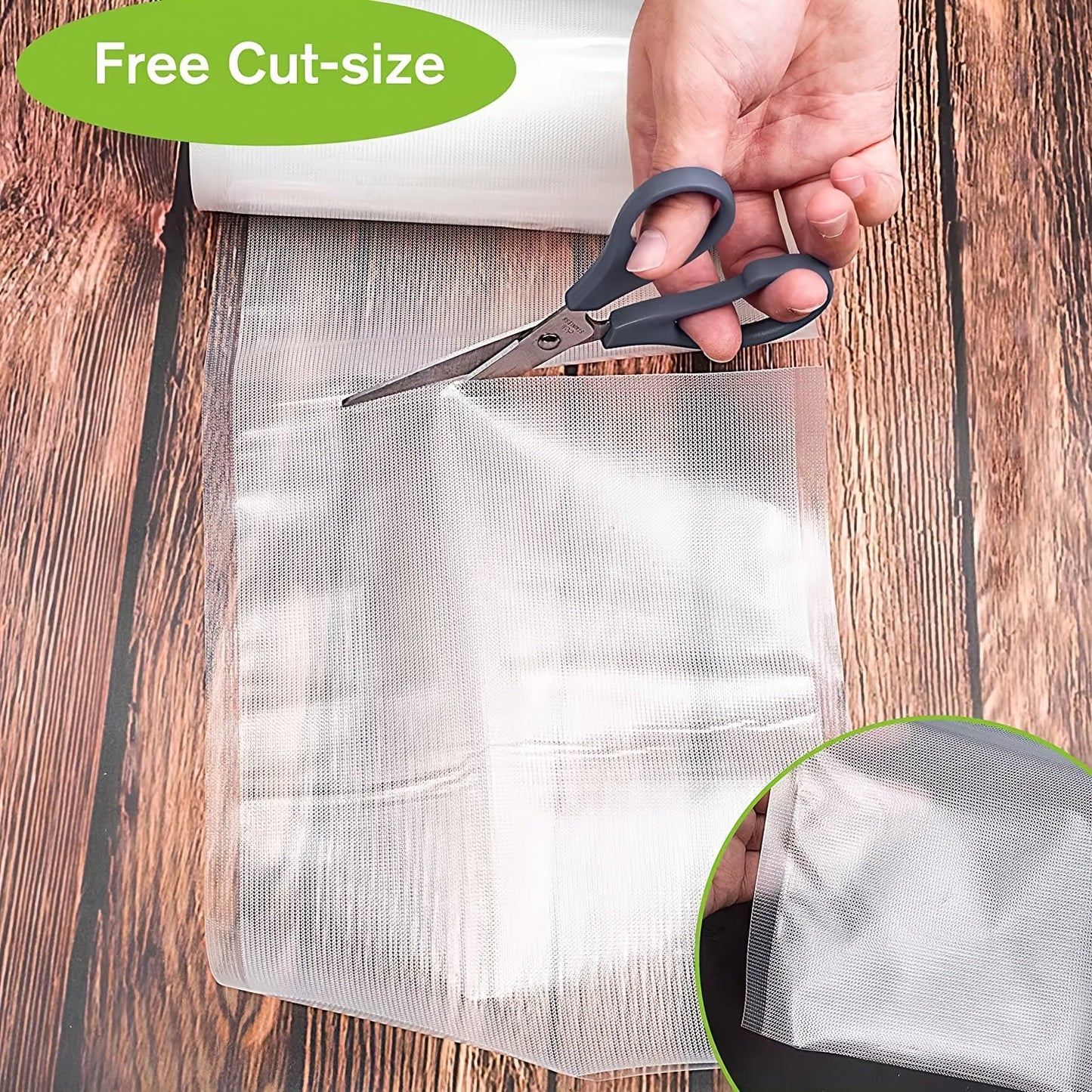 Durable Vacuum Sealer Bags - Set of 3 Rolls for Storing Fruits, Vegetables & Meats, Maintains Freshness Without Electricity