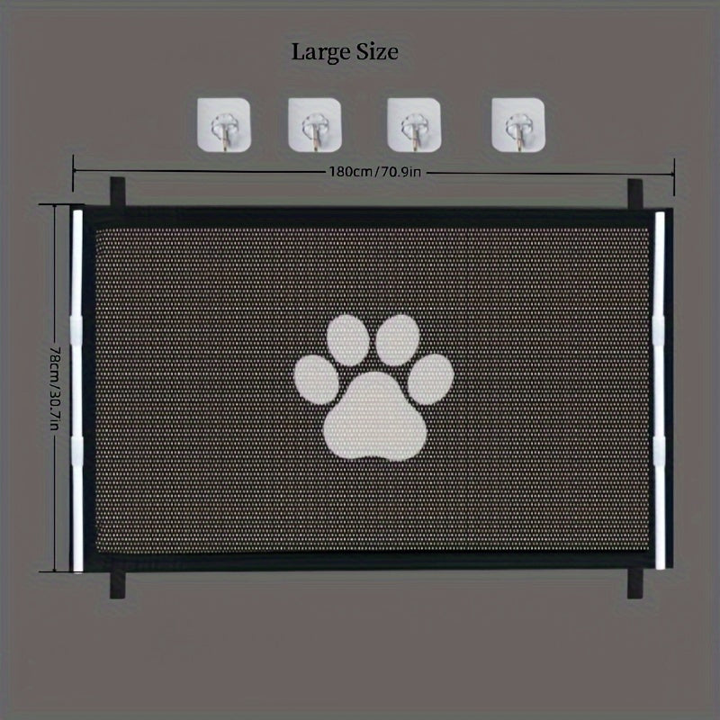 Durable mesh gate provides pet safety and security on the go.