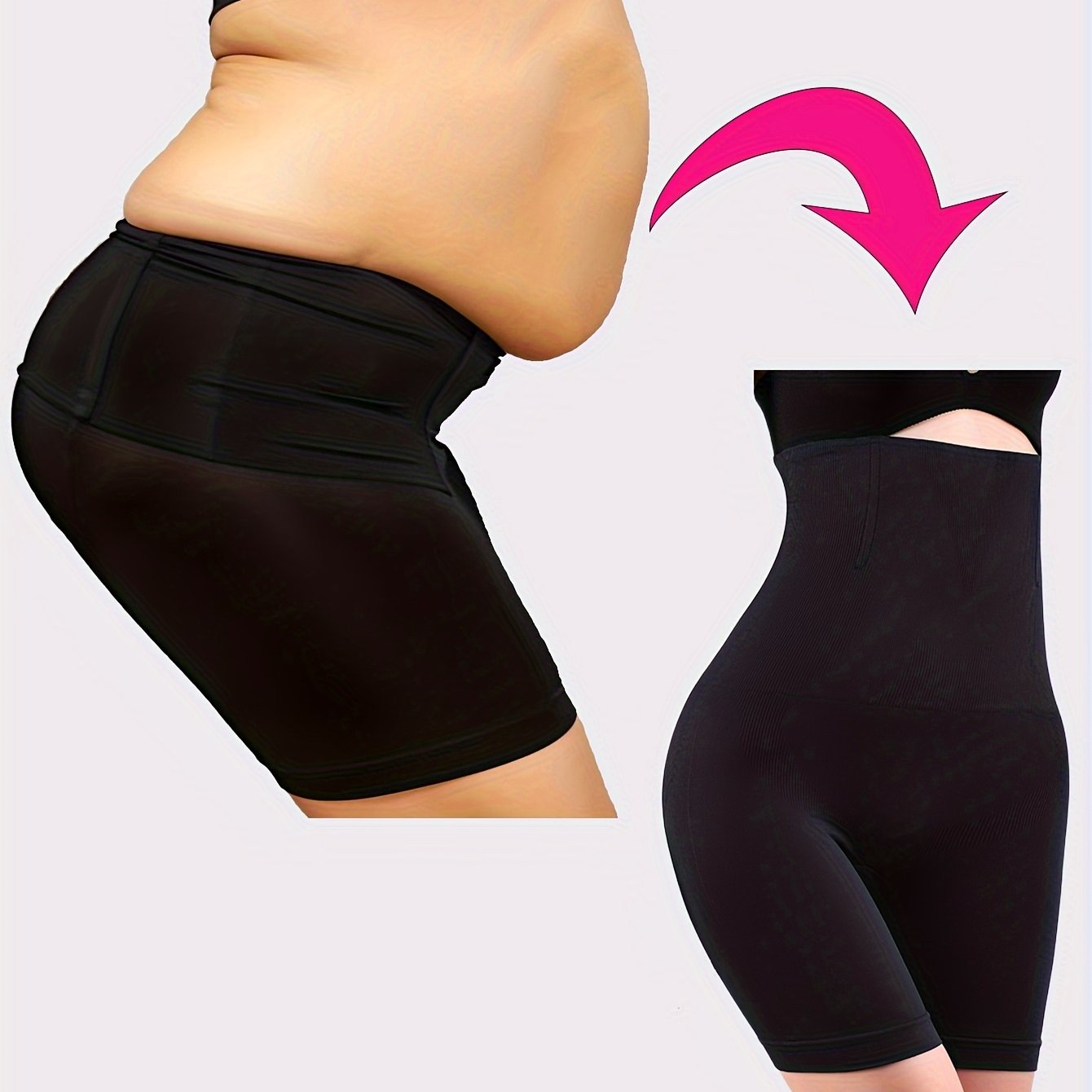 Elegant solid color shapewear pants for women with high-waist, tummy control, seamless design, butt lifting, and slimming features.