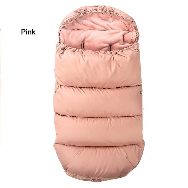 Black and Pink Winter Snow Baby Foot Cover, Toddler Cushion with Storage Bag, Waterproof with Reflective Strip and Non-Slip Particles, Features Drawstring Hood, Multi-Zipper for Easy In and Out Access