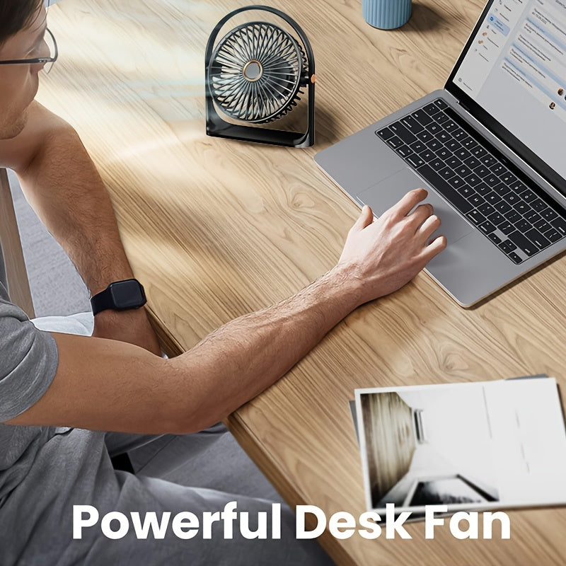 Get the latest Mini Desktop 5-Speed Electric Fan with USB Charging for your Bedroom, Office, Dormitory, Indoor and Outdoor use. It's the perfect Summer gift and a cool portable fan.