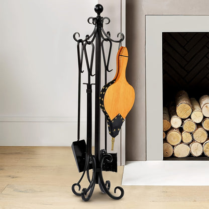 Large Leaf-Shaped Bellows - Oak Wood, 48.26cm x 20.32cm - Ideal for BBQs, Fireplaces, Fire Pits, Indoor & Outdoor Stoves, and Camping - Features Hanging Strap and Durable Zinc Alloy Nozzle