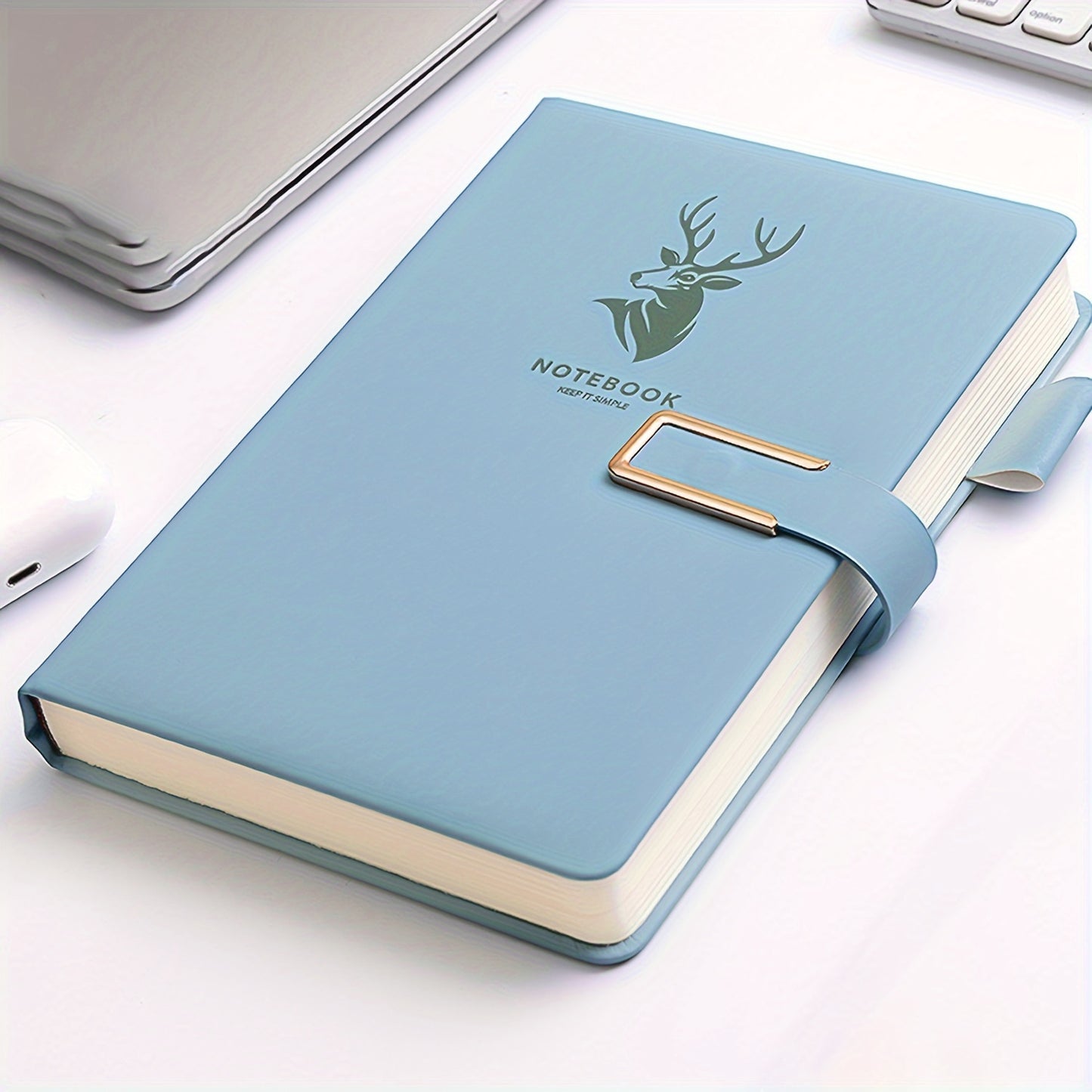 Vintage-style A5 notebook with soft cover, magnetic closure, bookmarks, and waterproof features. Suitable for daily office use or college diary.