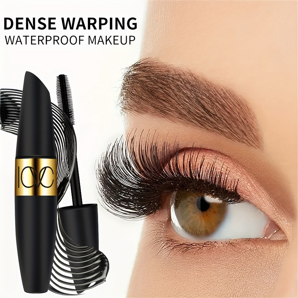 Waterproof mascara that volumizes, curls, and lengthens lashes in intense black for dramatic eyes, with a clump-free formula.