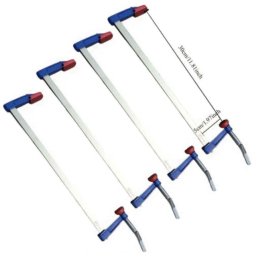 4pc AYQW Quick Slide F Clamps, 15.24cm/30.48cm - Durable Cast Iron Construction, Blue & Red. Ideal for Woodworking & Metalworking, Adjustable Clamps.