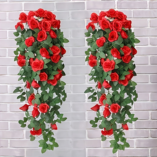 Two large rose vines, each measuring 219.96 cm in length, with 36 blooms. Ideal for home decor in spring and summer, as well as for events like festivals, parties, Valentine's Day