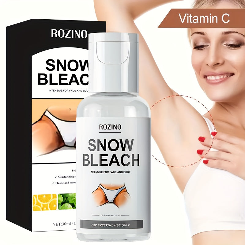 ROZINO Snow Bleach Cream 1.01 oz - Hypoallergenic Skin Lightener for Private Areas & Body - Moisturizes for Radiant Elasticity