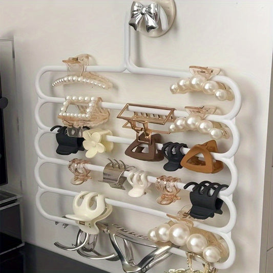 Spacious wall-mounted organizer for hair accessories, jewelry, and watches - perfect for home and dorm use