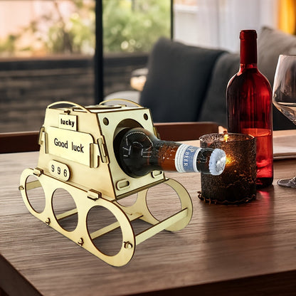 Stylish Wooden Wine Rack - Accommodates 4 Bottles, Great for Adding Charm to Home Bar & Kitchen, Perfect Christmas Present