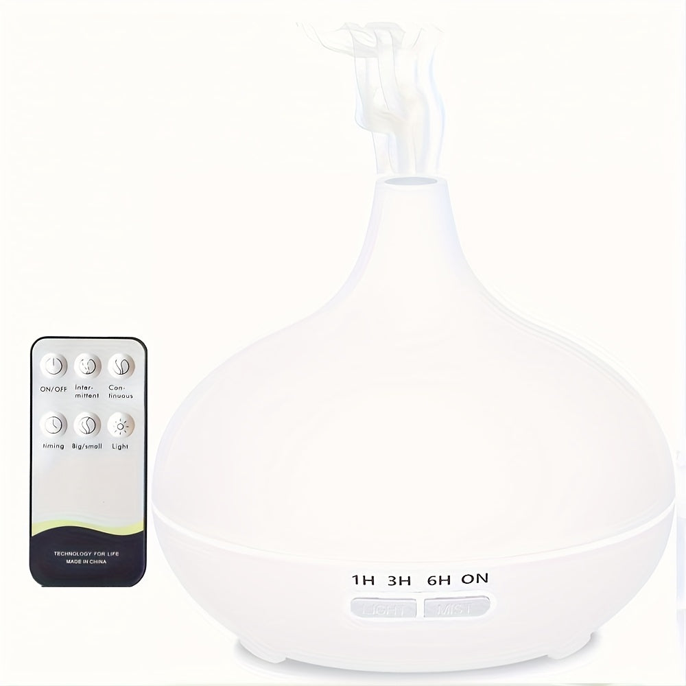 550ml Ultrasonic Essential Oil Diffuser with Remote, USB Powered, Auto-Off Timer, Nightlight, Power Failure Protection, Atomization Mode; for Large Room Home Use.