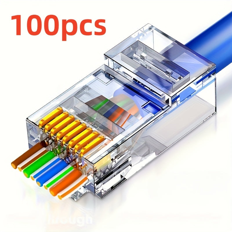 CAT6 RJ45 connectors are perforated crystal heads for unshielded network lines.