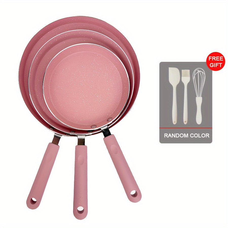 Aluminum Crepe and Pancake Pan Set with Non-Stick Coating and Bonus Utensil Set - Comes with Silicone Brush, Spreader, Whisk - Suitable for Induction and Gas Stoves