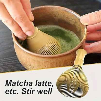 Reusable resin Chasen brush tool for preparing matcha green tea powder - perfect for making Japanese matcha tea.