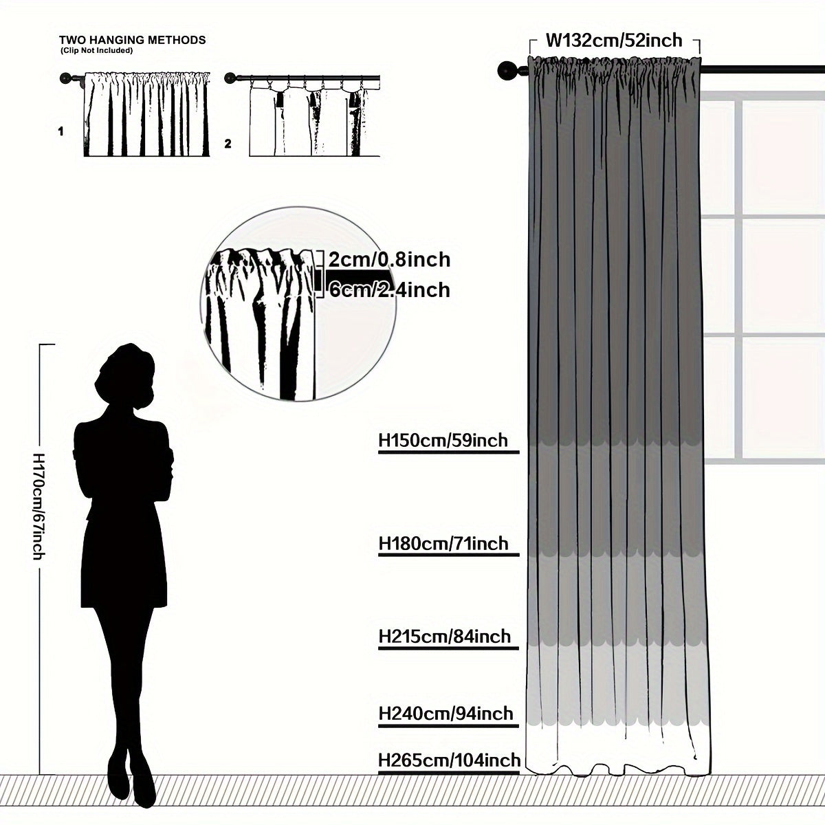 Transform your living room, bedroom, or office with this elegant sheer curtain in pure white - Lightweight and translucent with a rod pocket design, perfect for enhancing your home decor.