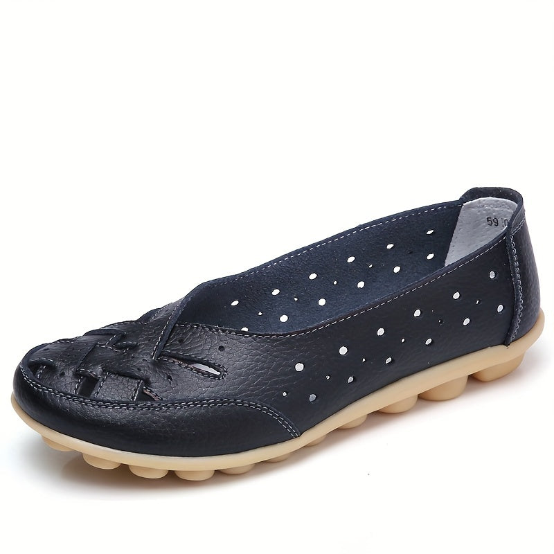 Women's Slip On Flat Shoes with Hollow Out Design, Lightweight and Comfortable