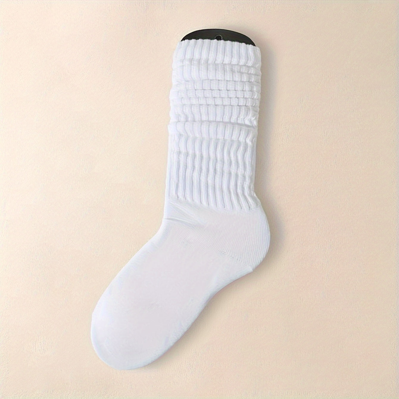 6 pairs of women's mid-tube socks, solid colors, comfy and soft.