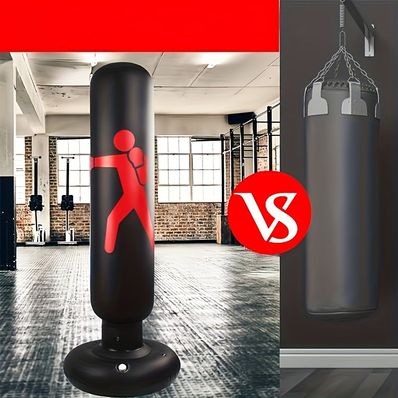 Freestanding inflatable punching bag for kids with stand. Includes gloves for karate and kickboxing. Ideal gift for boys and girls.