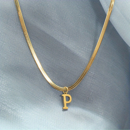 26 alphabet letter pendant chains, 18K golden plated stainless steel necklaces for women, perfect for everyday wear and gifting, featuring a versatile and elegant design.