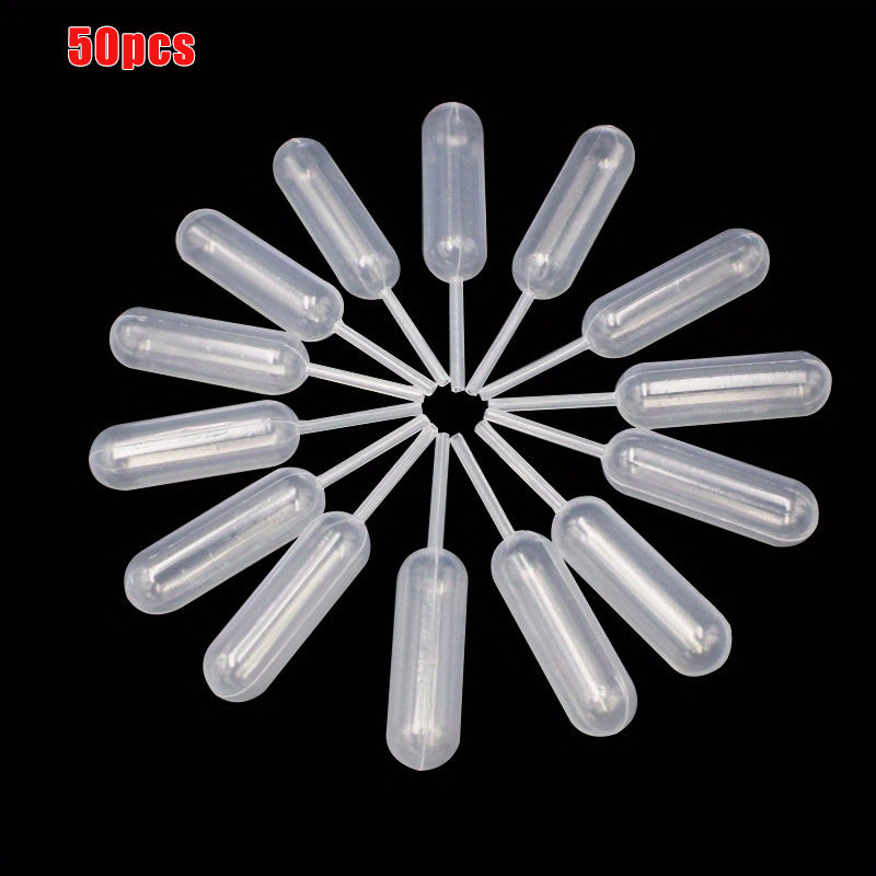 Set of 50 Plastic Droppers for Ice Cream, Jelly, and Milkshakes - Disposable Straws for Injecting Cupcake Desserts - Safe for Food Contact