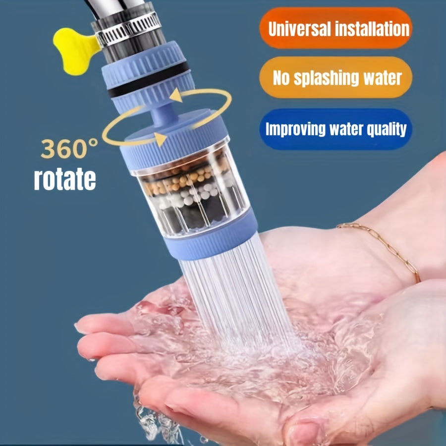 6-Layer Water Purifier Kitchen Faucet Filter with 360° Rotatable Design for Smooth Flow and No Splashing