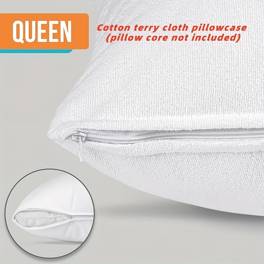 Waterproof and stain-proof pillow protector made from solid color pillowcase and full towel cloth.