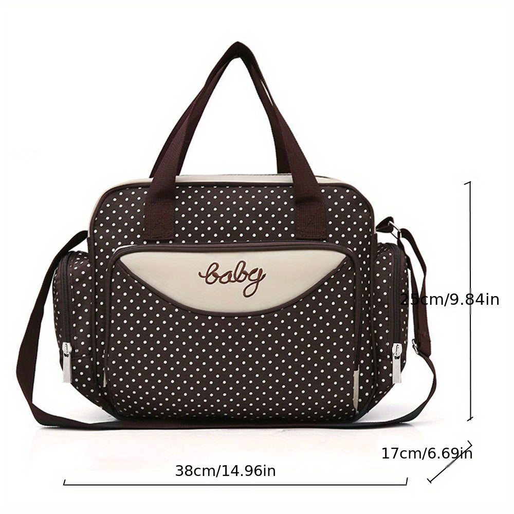 Trendy Polka Dot Mommy Bag - Spacious Diaper Tote and Shoulder Bag for Busy Moms, Perfect for Halloween, Thanksgiving, and Christmas Gifting