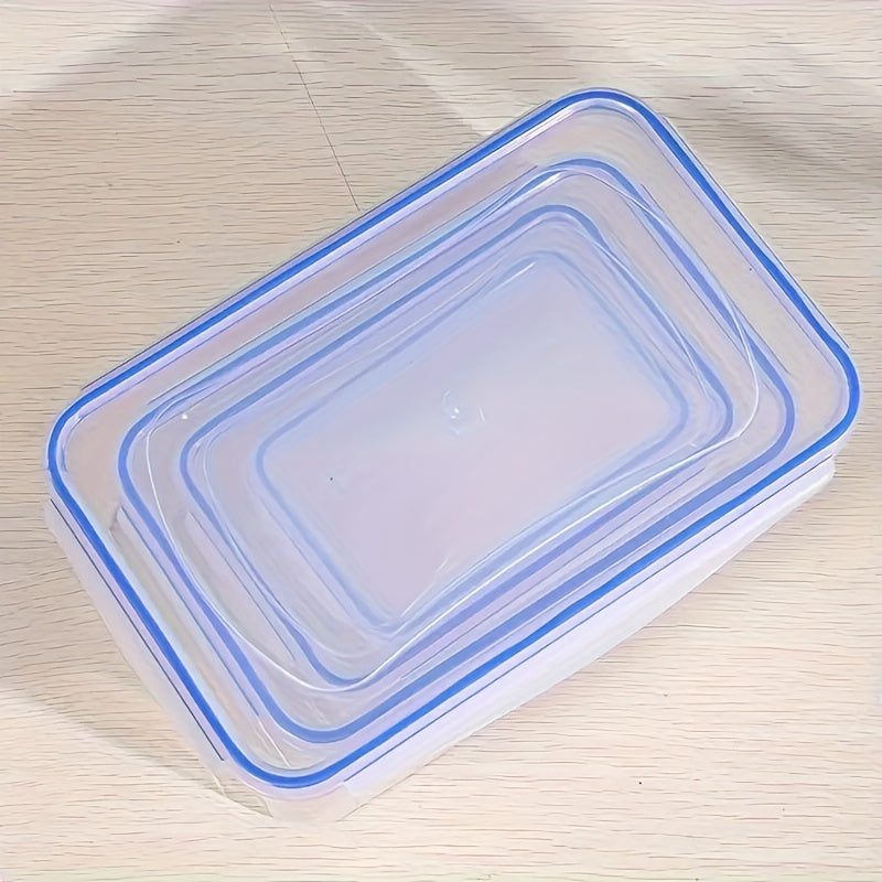 Set of 4 Square Food Storage Containers with Easy-to-Use Flip-Top Lids, Made of Polypropylene Material, Suitable for Microwave, Ideal for Organizing Kitchen, Storing Meat, Fruit and Vegetables - Hand Wash Suggested