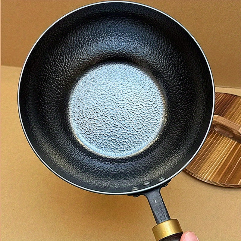 Durable Kitchenware: 1pc Cast Iron Skillet, Non-Stick Flat Bottom Frying Pan for Stovetop Cooking, Gas and Induction Cooker Compatible with Ergonomic Design