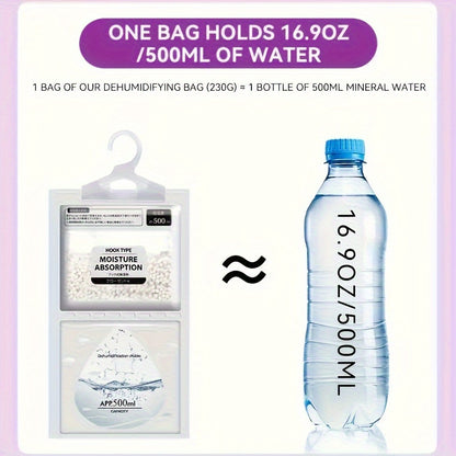 Ten large dehumidifier bags for effective moisture absorption in closets and homes, breathable and mildew-resistant, no electricity needed, eliminates excess moisture, compatible with air purifiers.