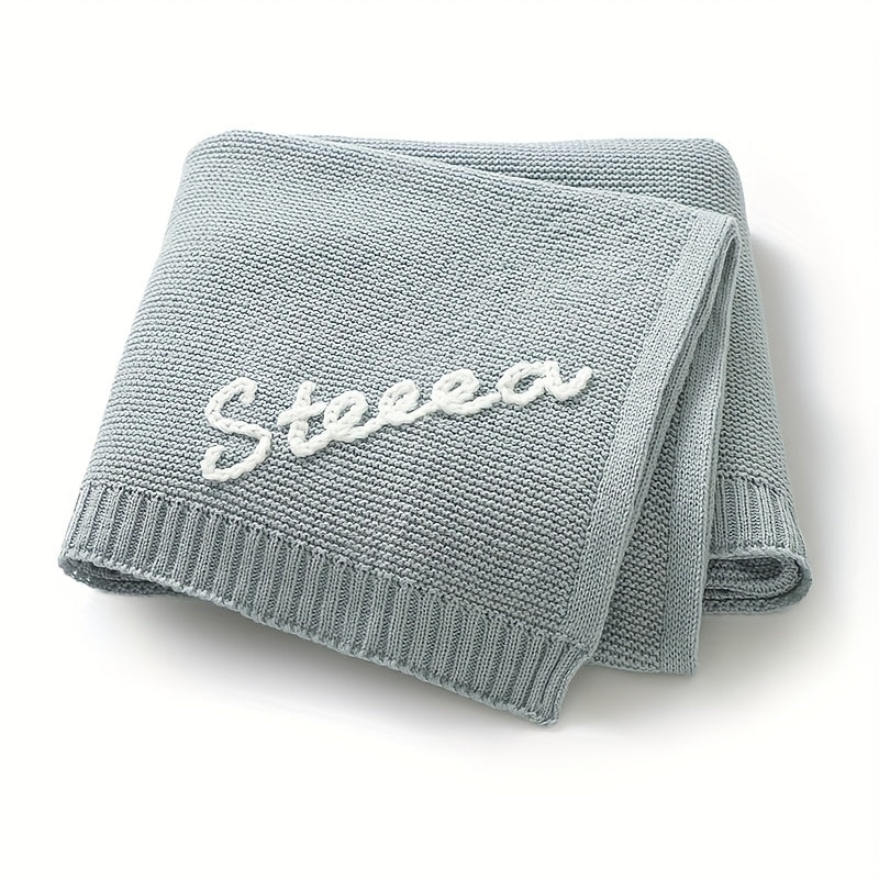 Customize your own name blanket with this soft and cozy acrylic knit blanket. Measuring 100*80cm, this blanket is perfect for all seasons. Give this unique woven blanket as a special gift for anniversaries or birthdays.