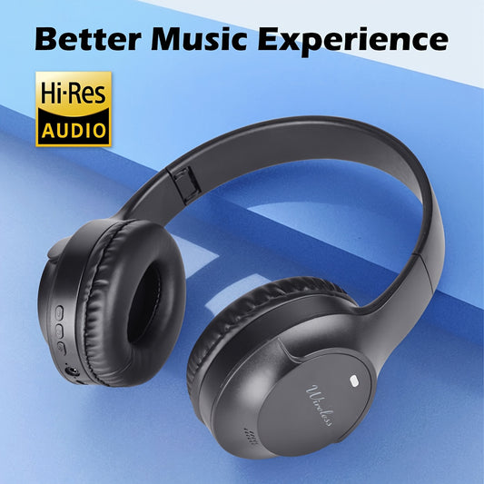 Wireless foldable vintage headphones with gaming mic for casual use, running, video calls, and HIFI sound quality.