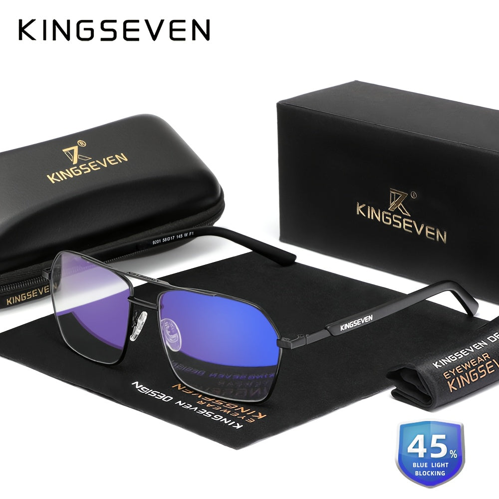 Kingseven 1pc Blue Light Blocking Glasses for Women & Men, Suitable for Computer, TV, Phone & Gaming, Decorative Glasses" - Kingseven's blue light blocking glasses are suitable for both men