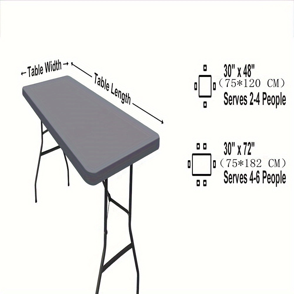 Waterproof picnic table cover for 182.88 cm tables, ideal for home, parties, banquets, picnics, and weddings.