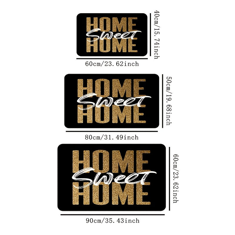 Welcome guests to your home in style with the Home Sweet Home Doormat. This non-slip, machine washable rug is lightweight and features a low pile, making it perfect for entryways, kitchens, living rooms, bathrooms, and bedrooms. Made of durable