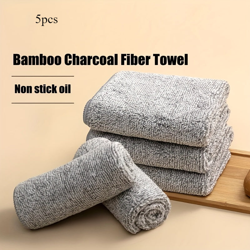 Get a set of 5 or 10 Bamboo Charcoal Polyester Cleaning Cloths that are perfect for all your cleaning needs. These multi-purpose, absorbent cloths are ideal for use in the kitchen, bathroom, living room, bedroom, and even outdoors. They are designed for