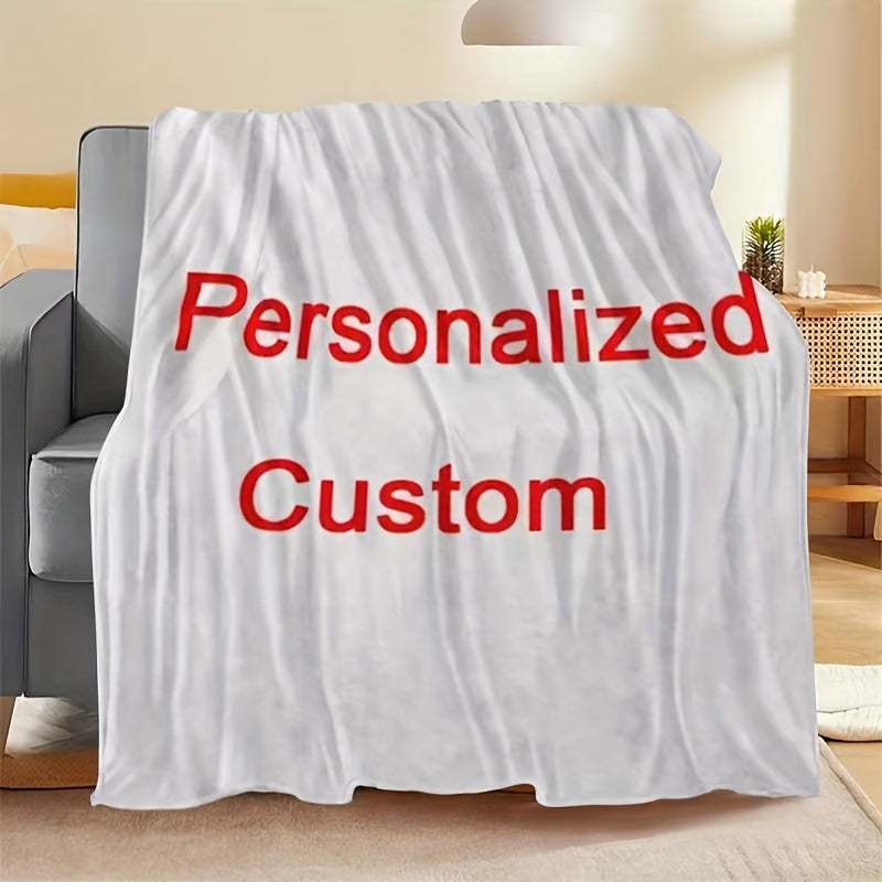 Get cozy with our 1pc Custom Number Flannel Fleece Blanket, featuring your own personalized image. This soft and cozy blanket is perfect for bed, sofa, camping, or travel. Enjoy warmth in all seasons with this machine washable and stain-resistant