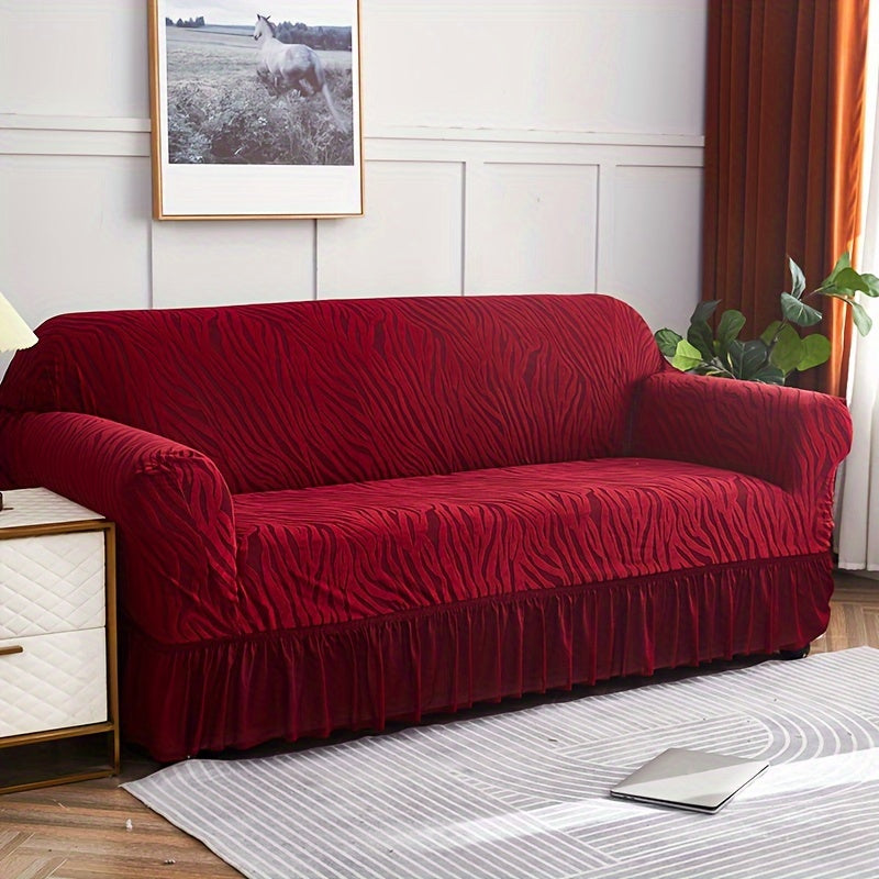 Stretch integrated sofa slipcover for home decor protection.