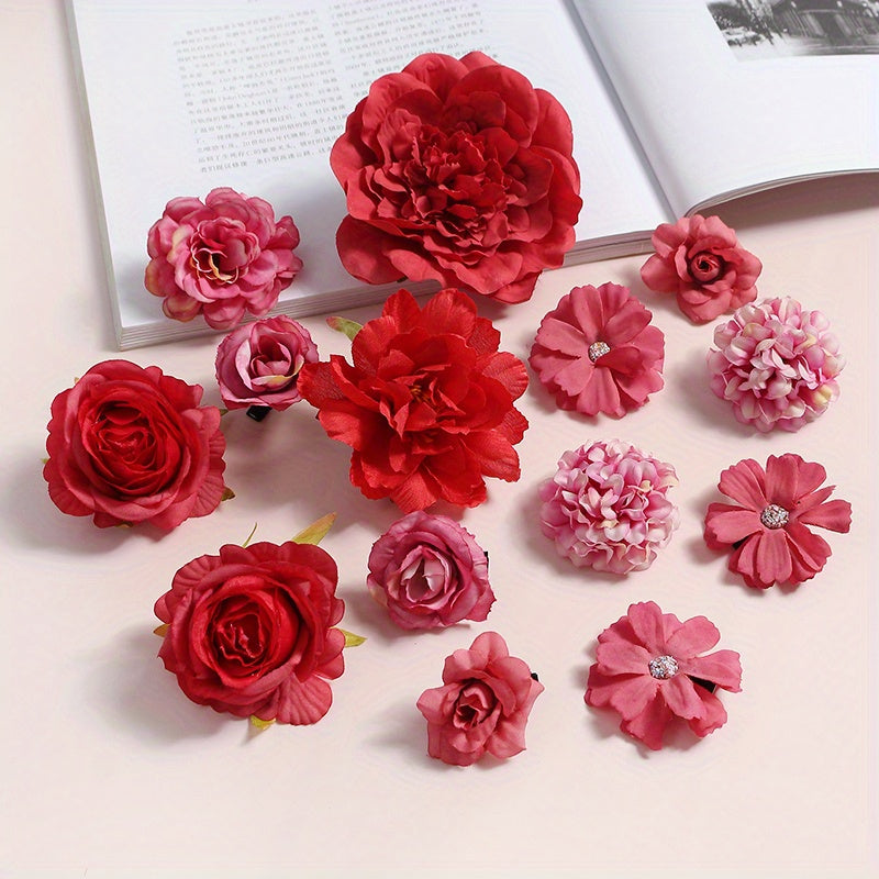 1 pack of silk rose flower heads for home decor, weddings, and DIY crafts - ideal for garlands and gift accessories.