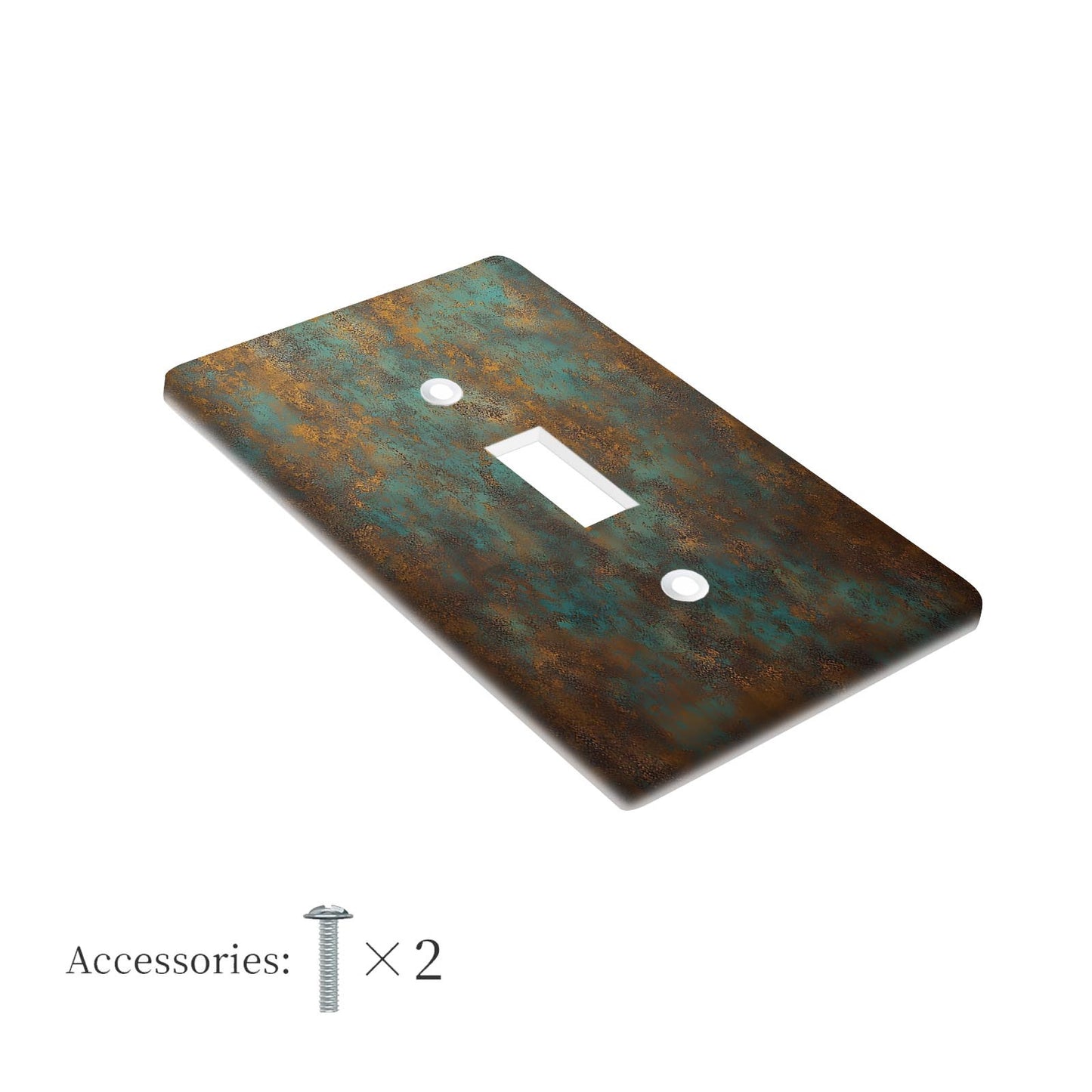 1pc Aged Copper Patina Design Wall Plate Cover for Home Decor - 1Gang/2Gang, Image