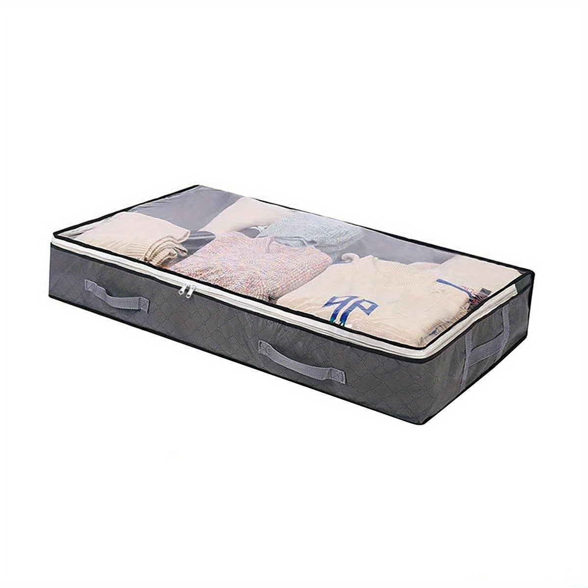 Storage bags for Thanksgiving, Halloween, and Christmas supplies, as well as under-bed quilt and clothing storage. These foldable, moisture-proof storage boxes have a large capacity and come with a visual transparent cover for easy organization during