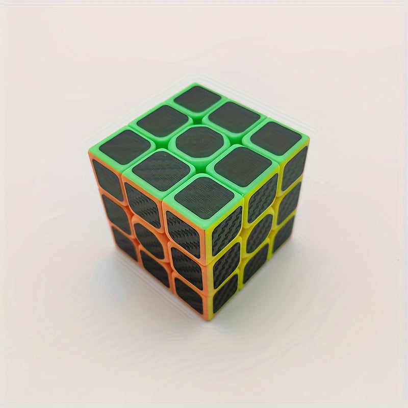 High-speed 3x3x3 carbon fiber cube with adjustable design for customizable difficulty, stress-relieving brain teaser toy in vibrant colors made of durable ABS material, suitable for all