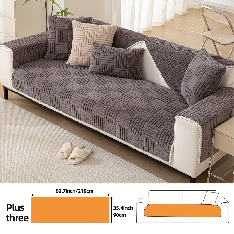 Soft, non-slip sofa cover for pet-friendly furniture protection in any room.