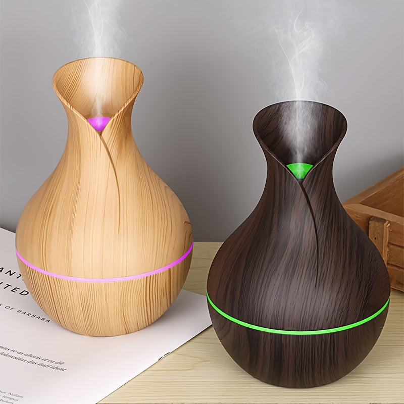 YAIAWISU USB Ultrasonic Air Humidifier with Essential Oil Diffuser, 7 Color LED, Quiet Mini Cold Mist, USB Powered - Ideal for Single Room use in Office, Home or Bedroom.