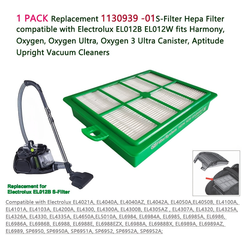 Upgrade your air quality with the Premium HEPA Filter Replacement 1130939-01. This filter is compatible with Electrolux Harmony, Oxygen Series, and more. Installing it is a breeze, and it will significantly enhance the air in your space.