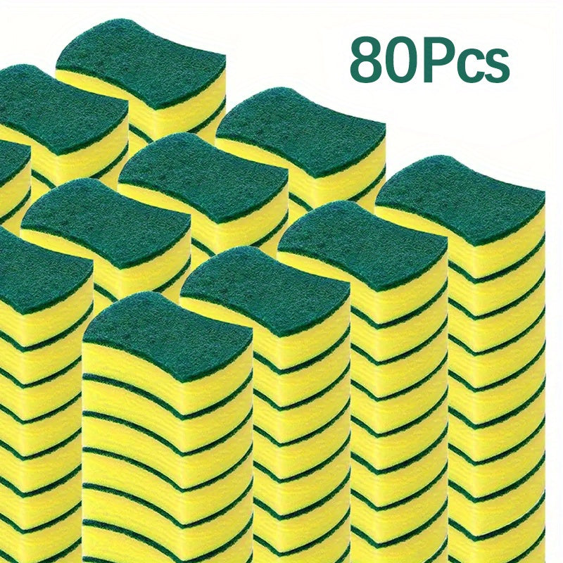 Pack of 80/160 Multi-Purpose Dish Sponges for Quick Drying, Kitchen Cleaning, Odor-Resistance, and Extra Durability. Polyurethane Scrubbers Perfect for Cleaning Kitchen, Walls, and Furniture, providing Spot-Free Results.