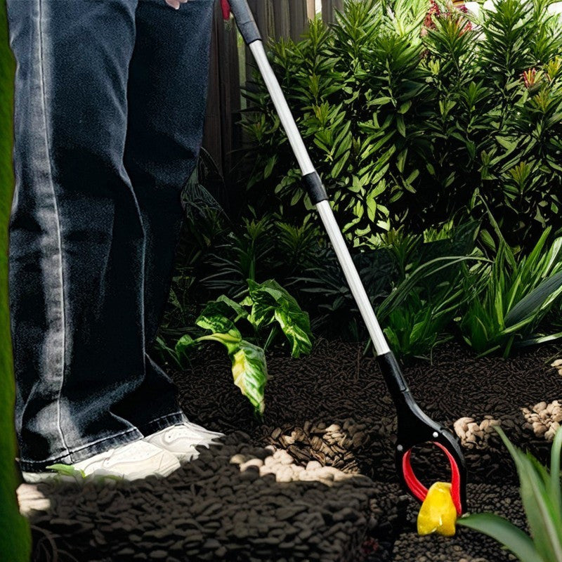 Reduce noise and keep your space clean with the Quiet-Grip Aluminum Alloy Garbage Clamp. This waste collector features a long handle for easy use indoors and outdoors, making it perfect for any room in your home or garden.