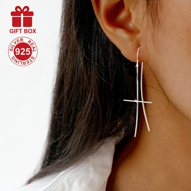 These stunning Long Tassel Earrings are both chic and sophisticated, crafted from S925 Sterling Silver with a low allergy coating. The elegant design features a Cross-shaped Ear Thread, making them perfect for everyday wear, parties, and special